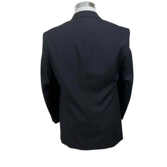 Versini Jacket XL Black 100% Worsted Wool Twill Blazer Sport Coat 35 Short - Picture 4 of 10